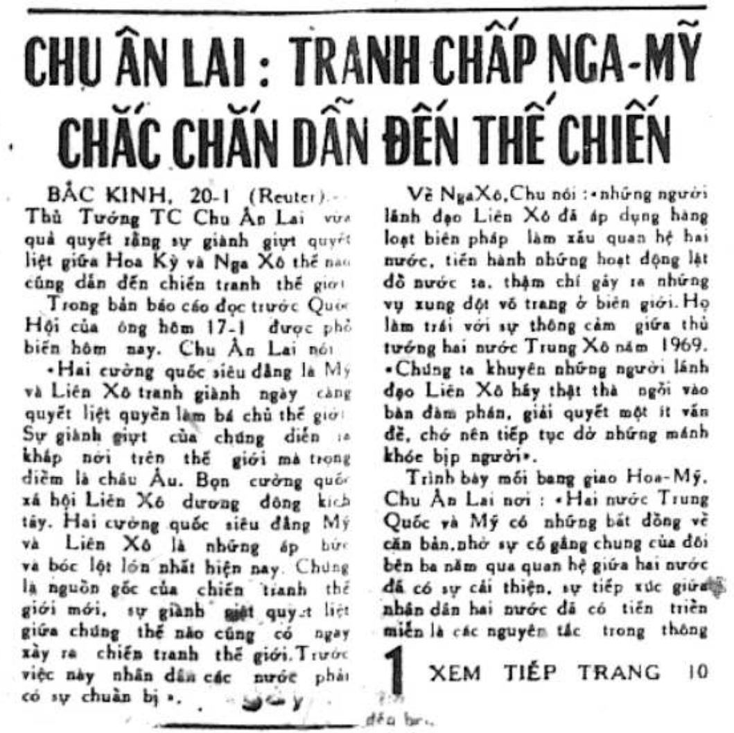 Hình chụp bài báo trên Chính Luận ngày 22-1. Nguồn: Kho Sách Xưa.