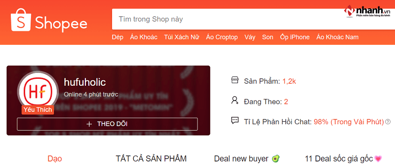 Shop mỹ phẩm uy tín trên Shopee HUFUHOLIC