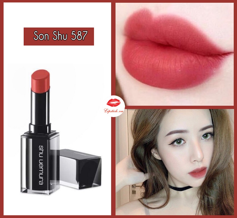 Son Shu Uemura 587 Màu Hồng Cam Đất