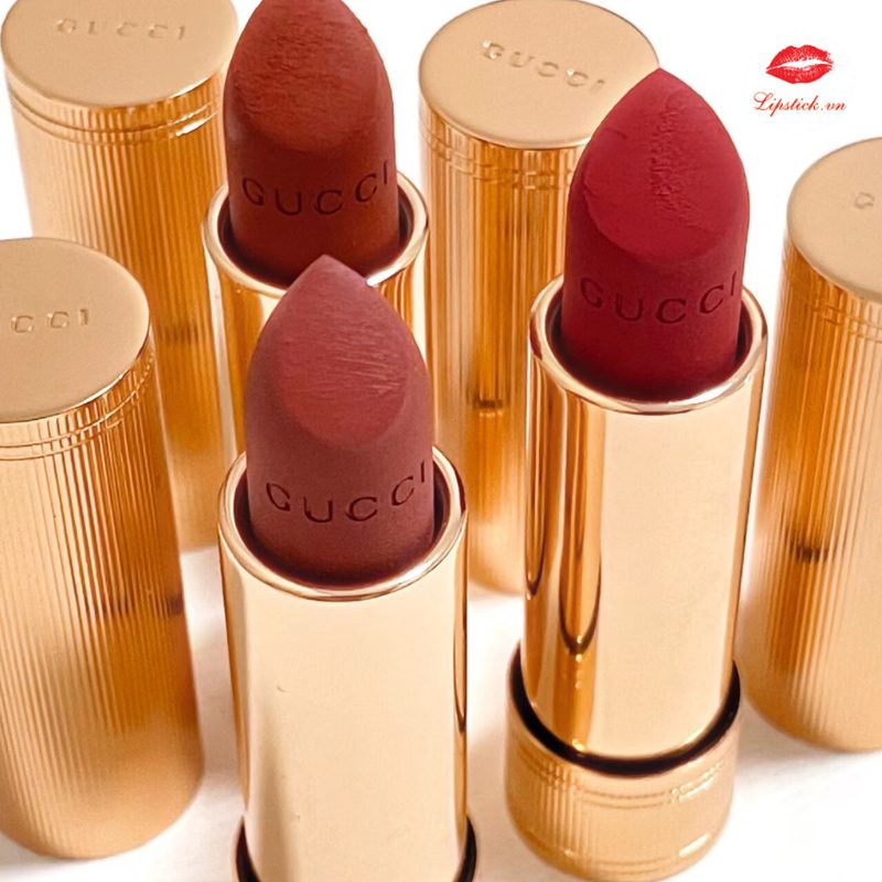 Son Gucci 217 Valeria Rose Màu Hồng Cam Đất – Rouge À Lèvres Mat Lipstick