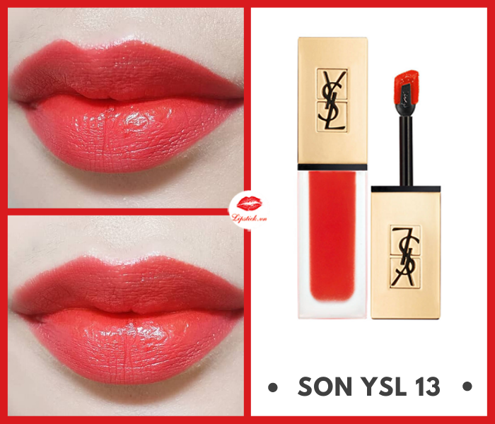 Son Kem YSL 13 True Orange Màu Đỏ Cam