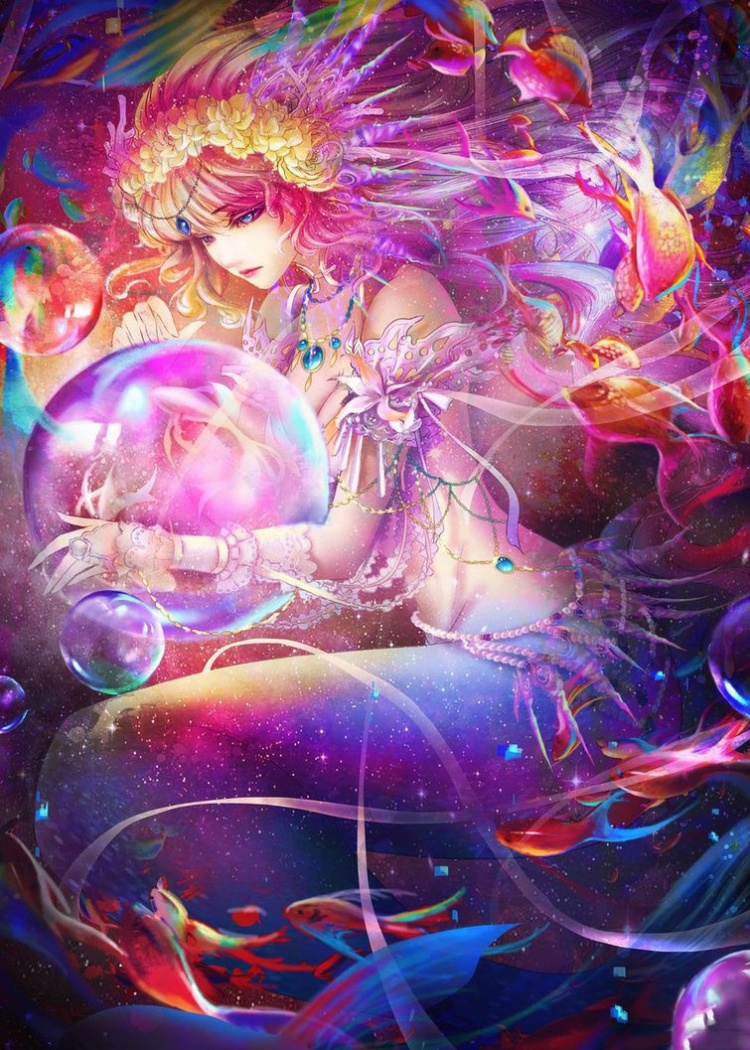 Ảnh cung Song Ngư anime nhiều màu sắc