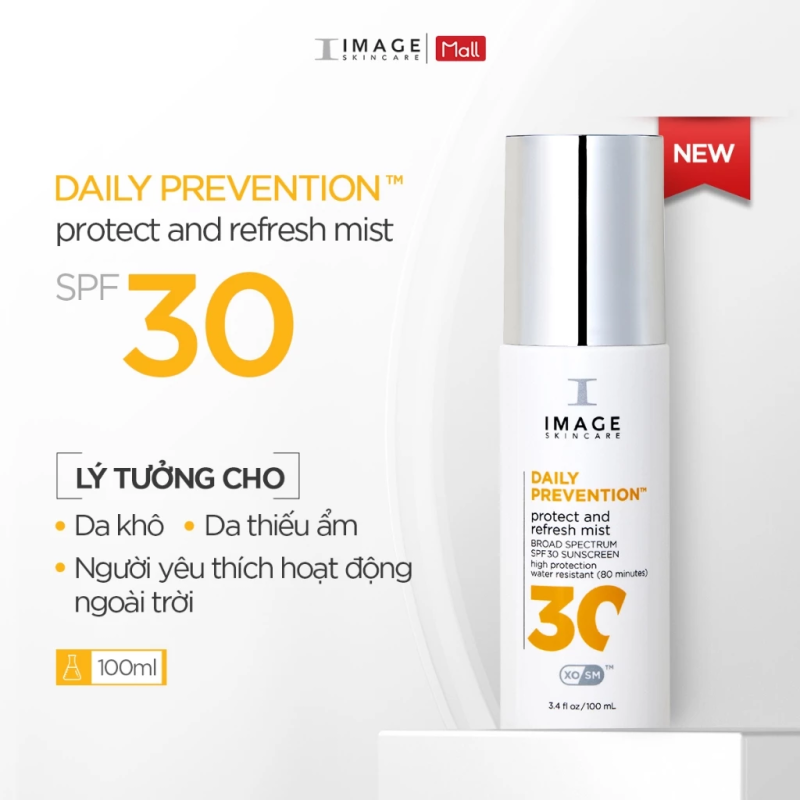 Xịt chống nắng Image Skincare Daily Prevention Protect And Refresh Mist SPF 30