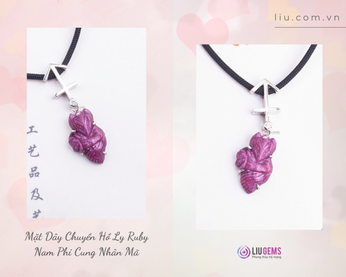 Mặt Dây Chuyền Hồ Ly Ruby Nam Phi cung Nhân Mã