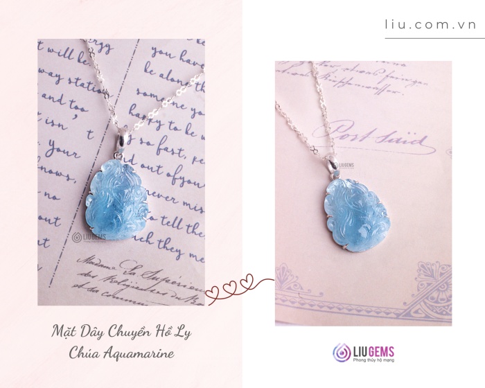 Mặt Dây Chuyền Hồ Ly Chúa Aquamarine