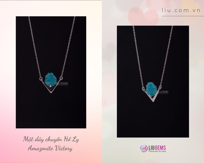 Mặt dây chuyền Hồ Ly Amazonite Victory