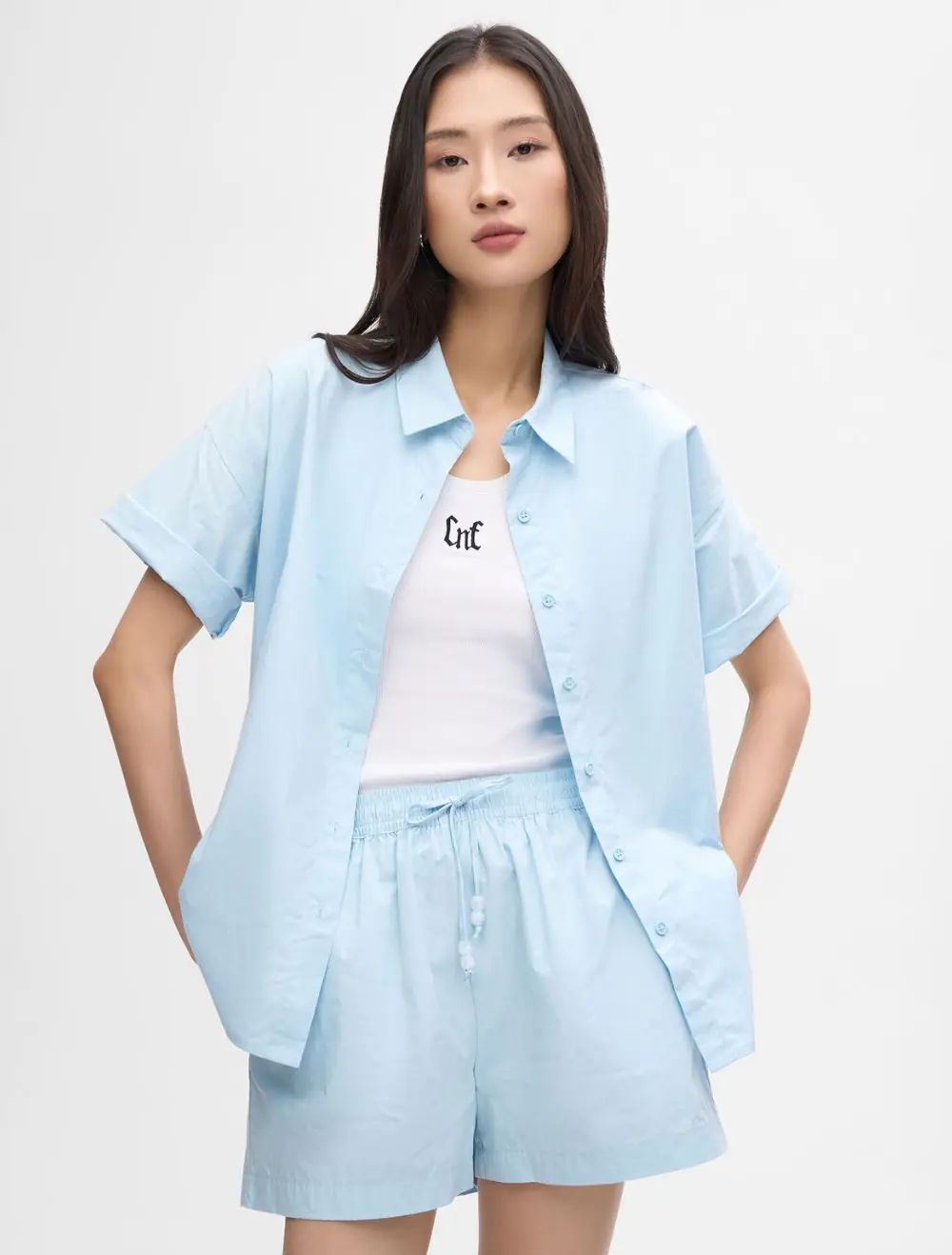 mix tank top nữ và quần short