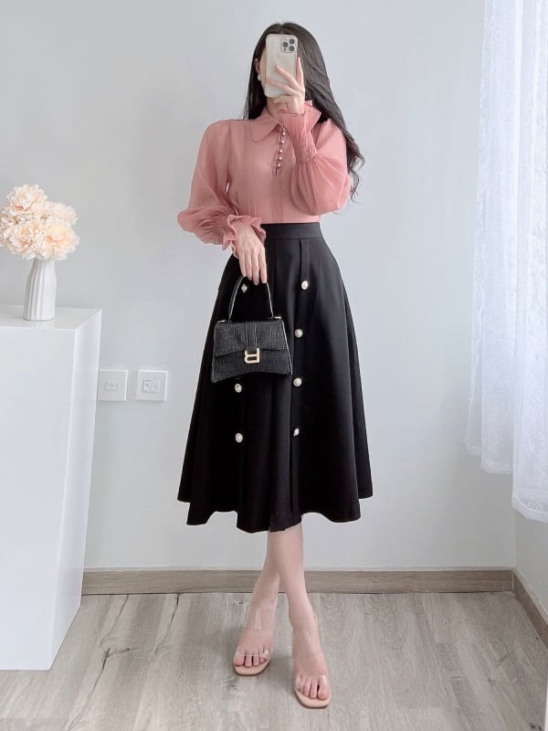 Màu hồng cam với màu đen