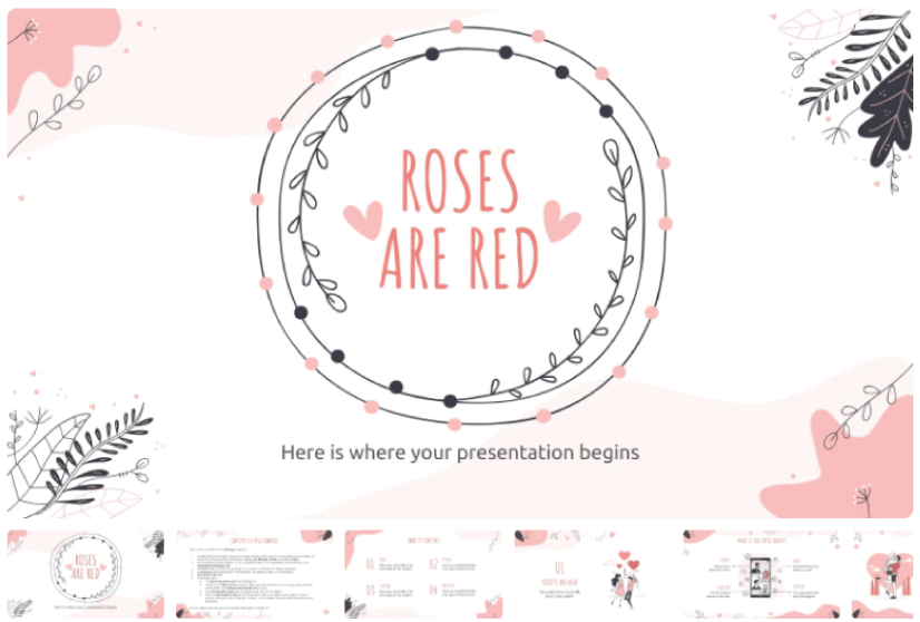 Free Roses are Red PowerPoint Template