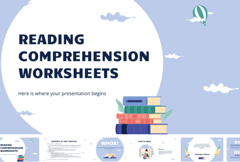 Free Cute PowerPoint Template with Books
