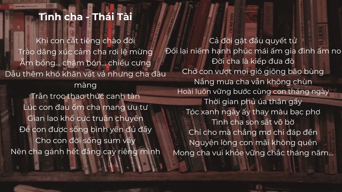 Bài thơ ngày của cha ấm áp