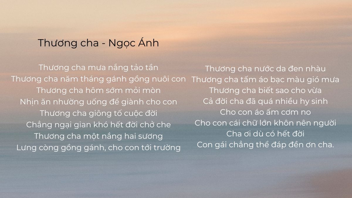 Bài thơ ngày của cha