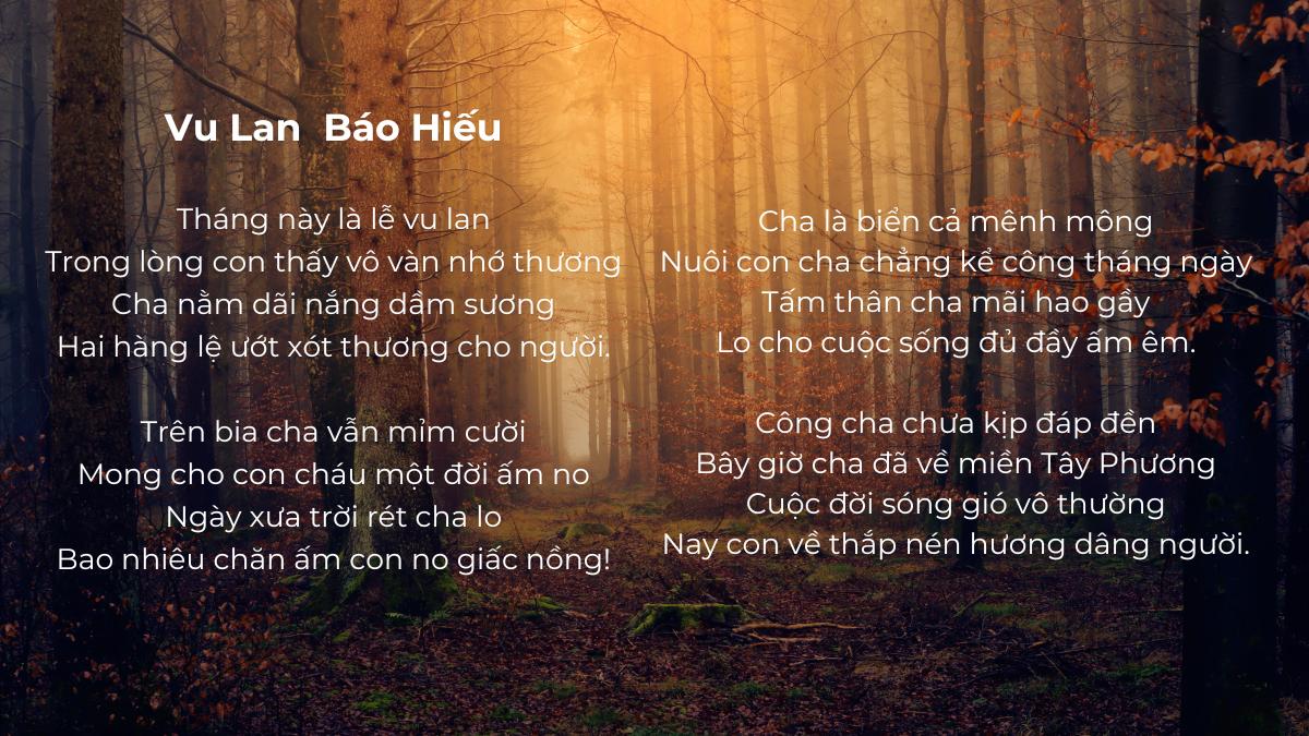 Bài thơ ngày của cha trong đạo Phật