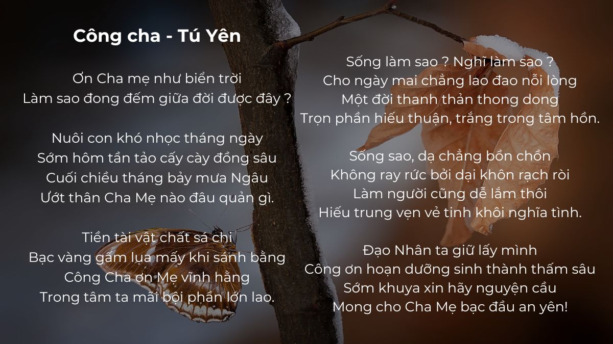 Những bài thơ về cha