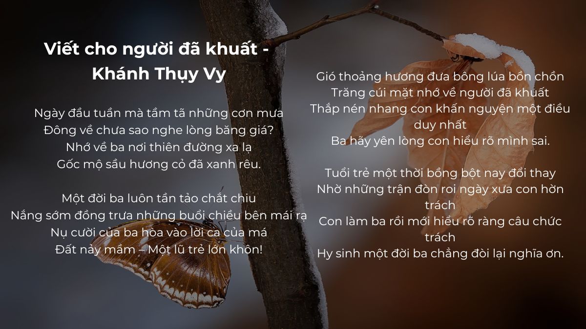 Bài thơ về cha đã mất