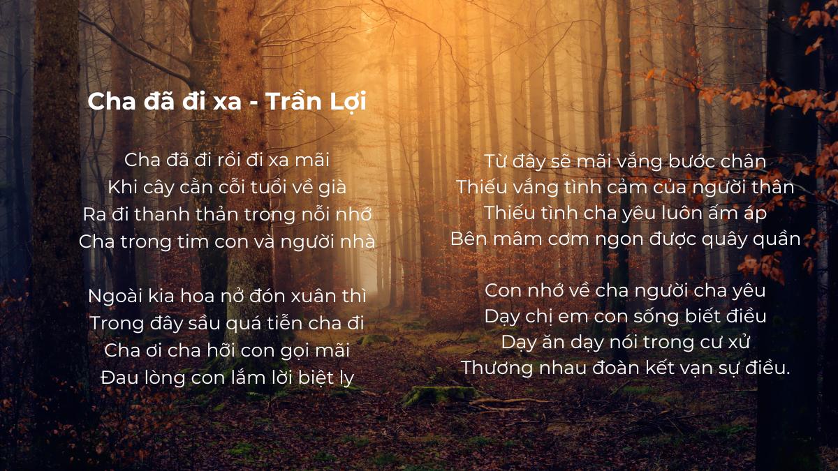 Bài thơ về ngày của cha hoài niệm