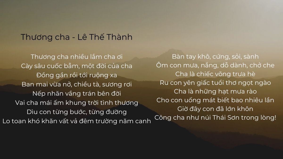 Thơ ngày của cha lục bát