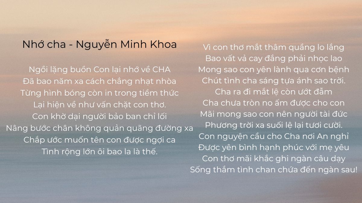 Bài thơ hay về cha suy tư
