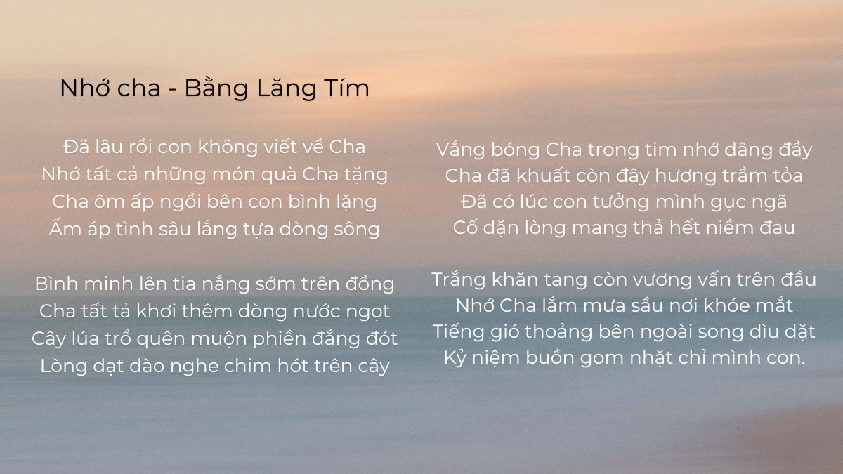 Những bài thơ về cha ngắn gọn
