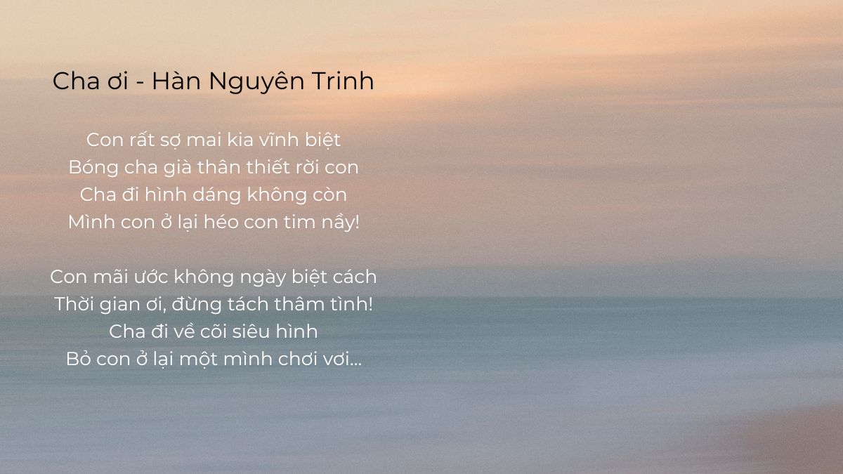 Bài thơ hay về cha sâu sắc