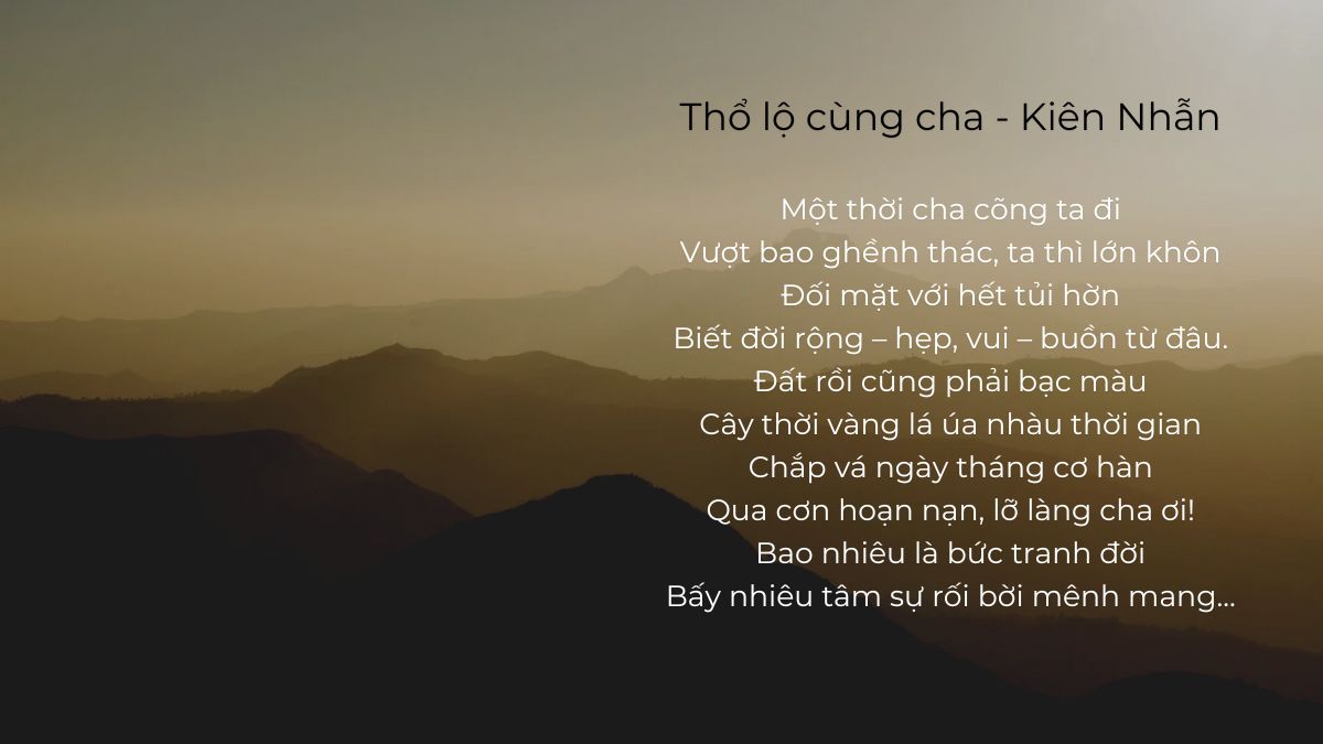 Thơ ngày của cha đầy cảm xúc