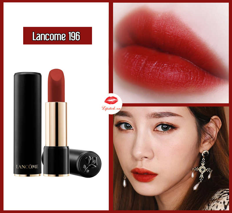 Son Lancome 196 Orange Sanguine Cam Cháy – Drama Matte