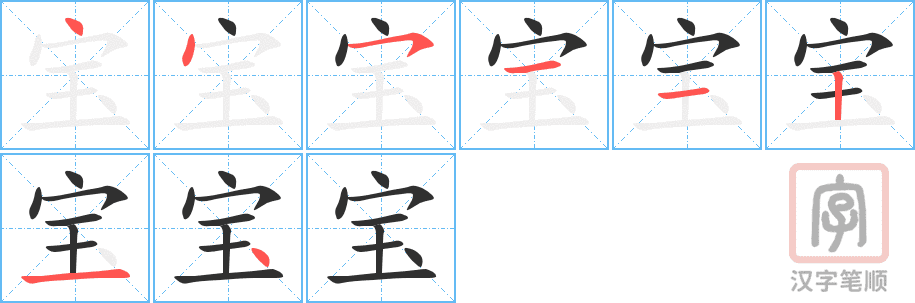 Chữ bảo trong tiếng Hán 宝