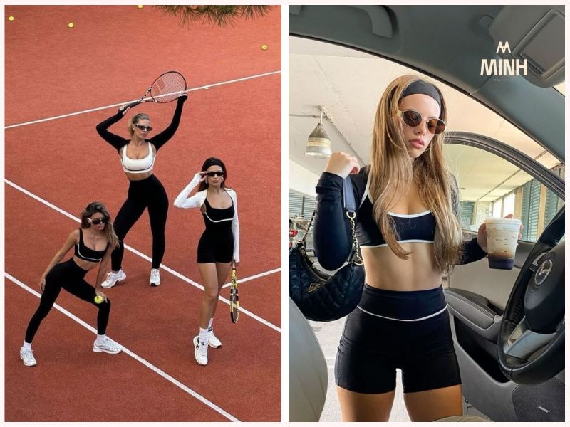 Diện áo tanktop thể thao với quần legging