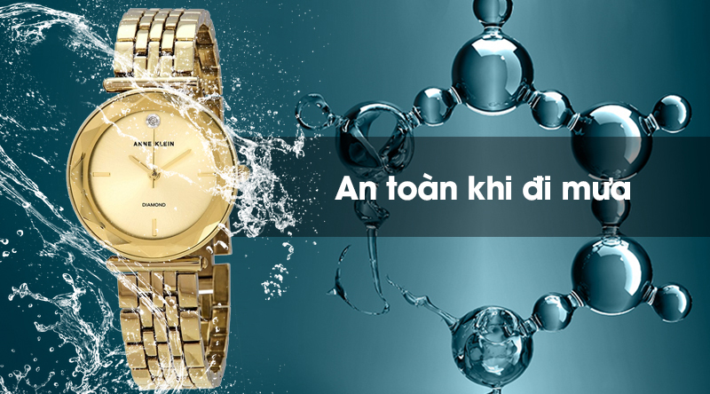 Đồng hồ nữ Anne Klein AK/3412CHGB có hệ số chống nước 3 ATM