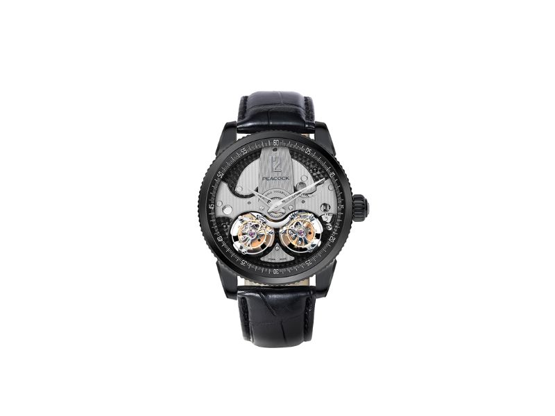Peacock Black Hole Central Tourbillon Watch