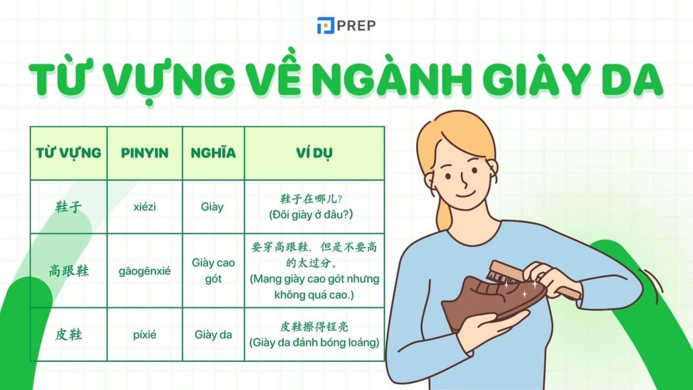 200+ từ vựng tiếng Trung ngành giày da & mẫu câu giao tiếp