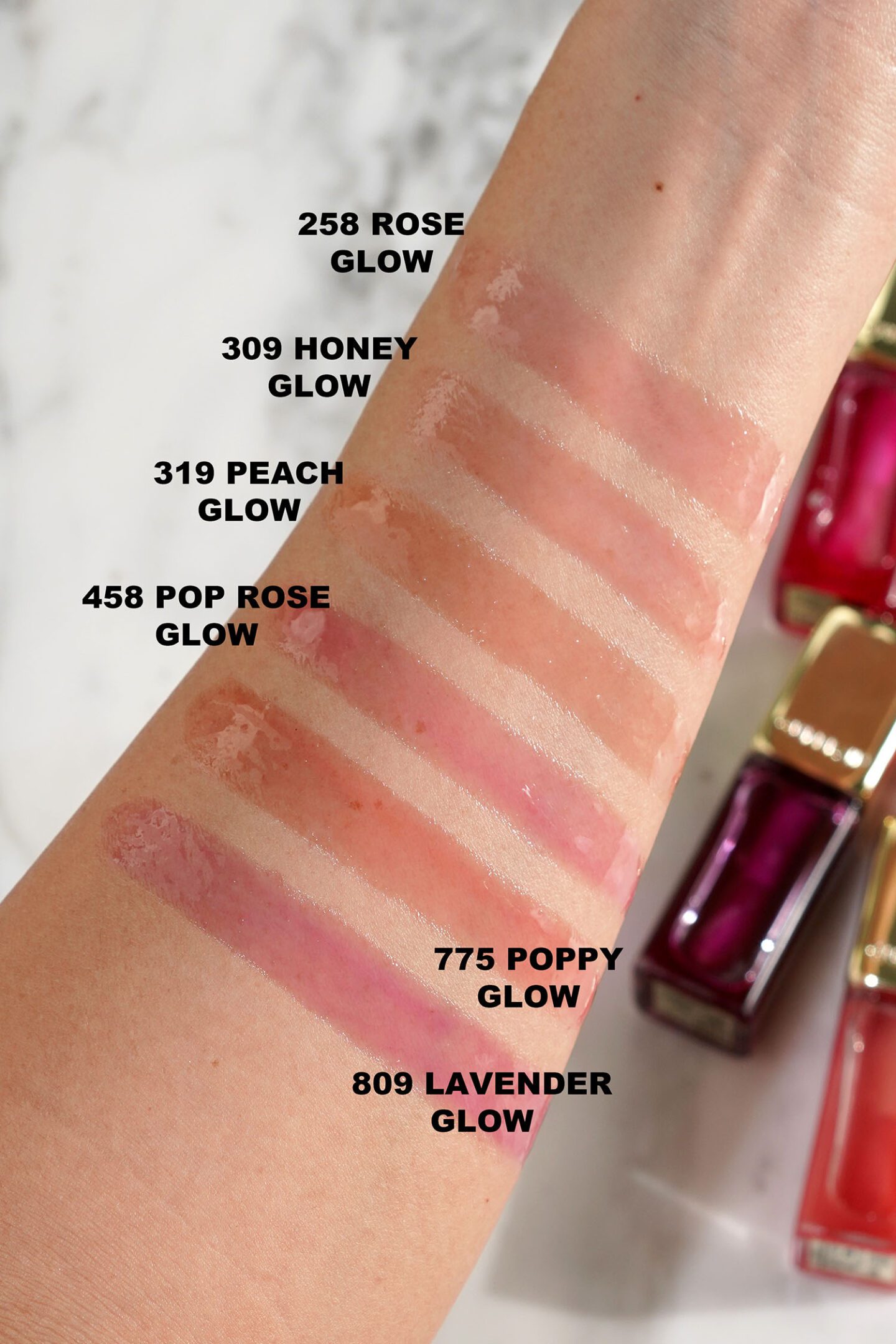 Guerlain KissKiss Bee Glow Lip Balm swatches