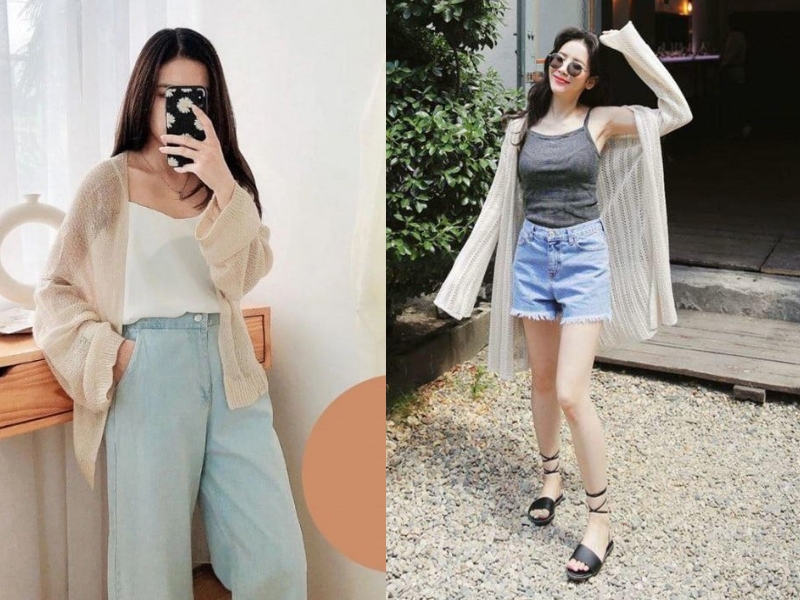 áo dây mặc với gì