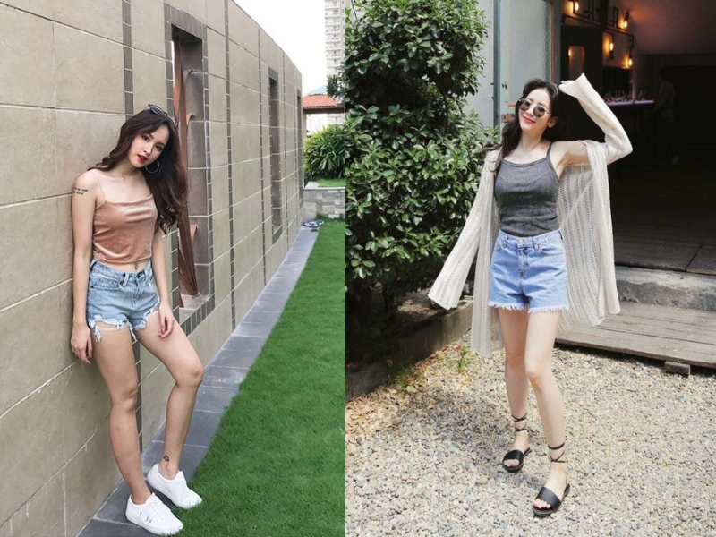 phối đồ với áo hai dây