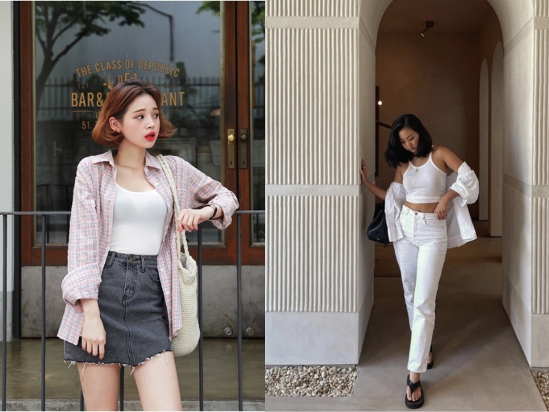phối đồ với áo 2 dây