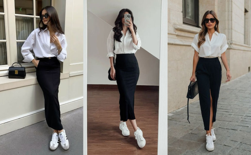 Phối cùng giày trắng để di chuyển cả ngày mà vẫn thoải mái