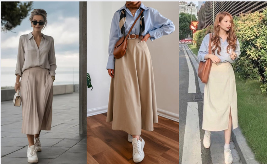 Có thể kết hợp cùng áo phông, sơ mi hoặc cardigan để có vẻ ngoài trẻ trung hơn