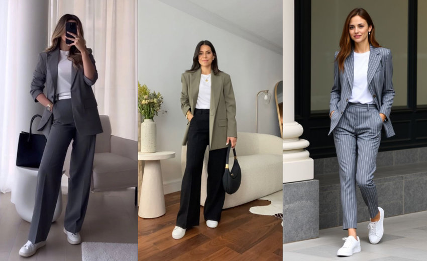 Cơ bản nhưng hiệu quả: jeans phối sơ mi và giày trắng năng động