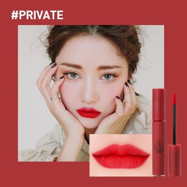 Son 3CE màu đỏ lạnh Velvet Lip Tint Private