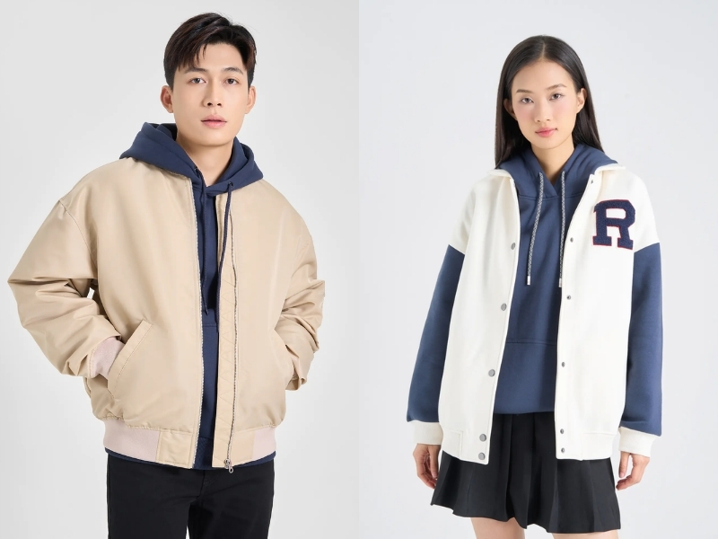 phối áo hoodie với áo khoác