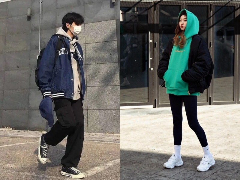 Cách phối áo hoodie với áo khoác chuẩn phong cách cho nam và nữ