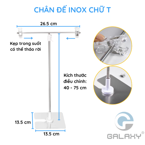 Kệ treo poster chữ T, giá treo inox chữ T