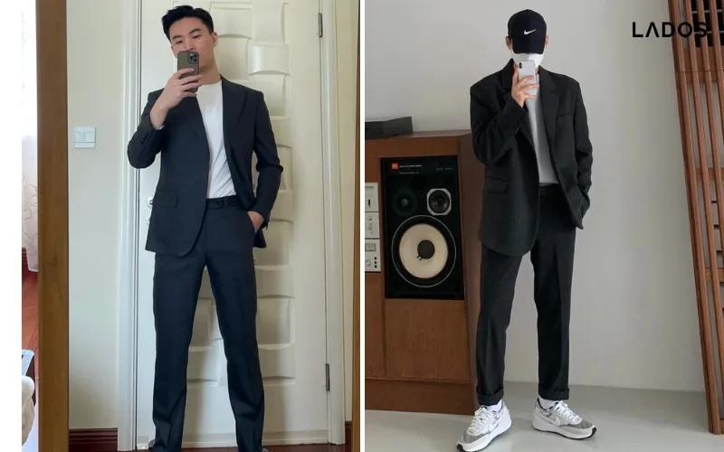 mix ao thun nam voi blazer tron