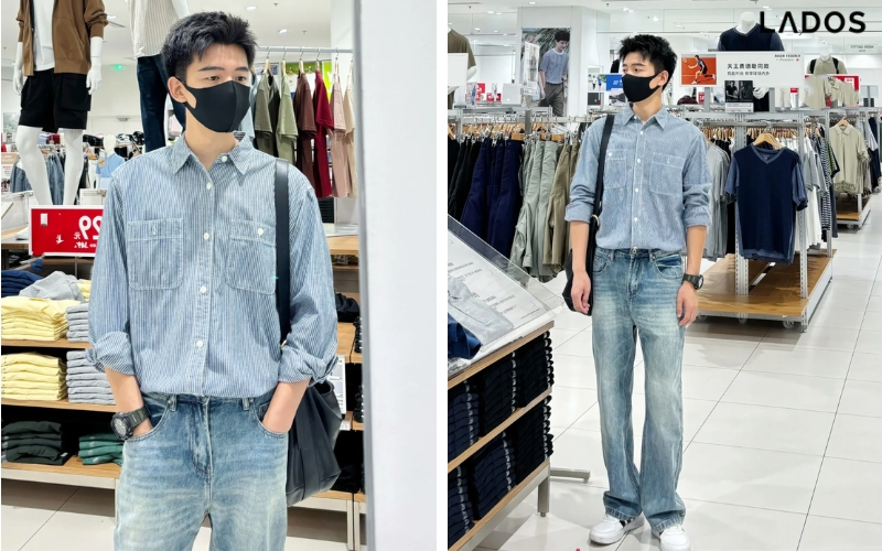 ao so mi nam oxford ket hop voi quan jean