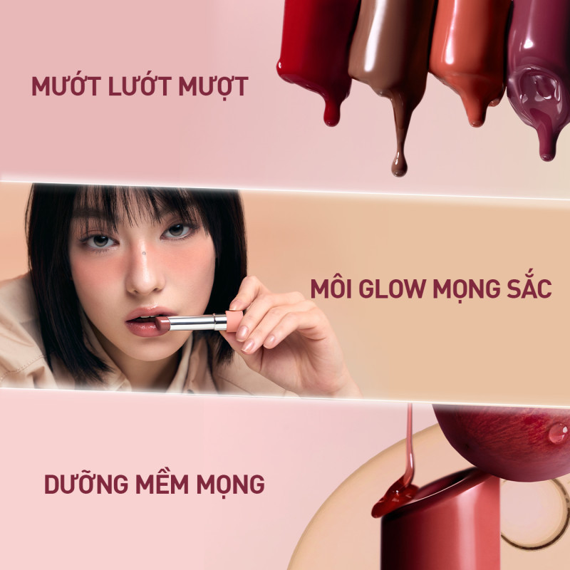 Son Bóng Dưỡng Môi 3CE Glazy Lip Glow 3.2G