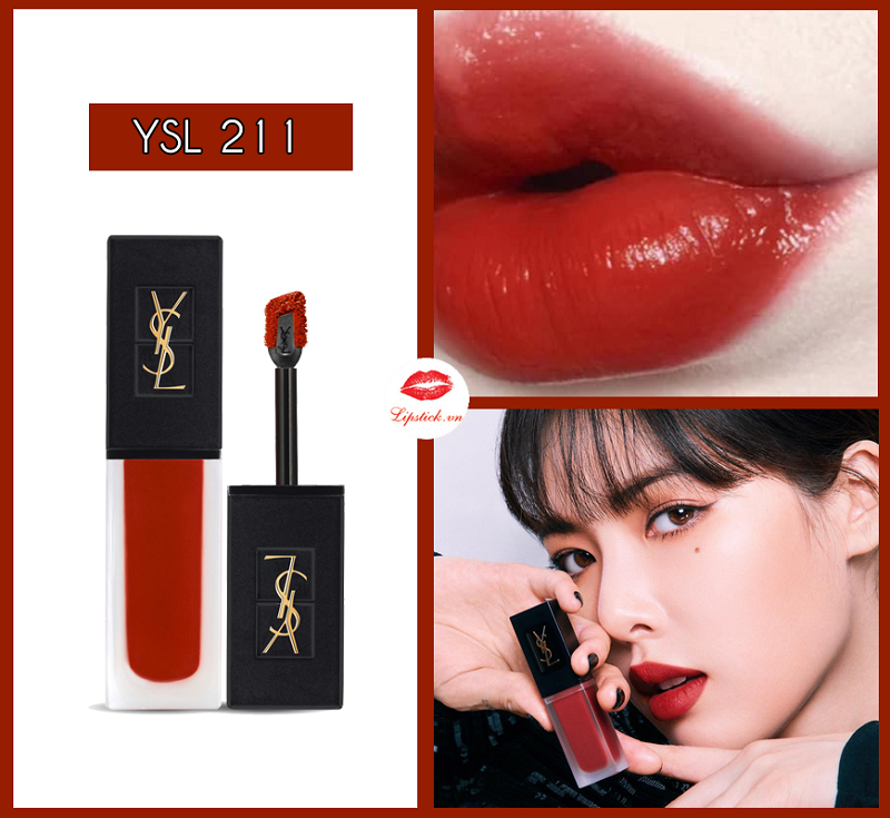 Son Kem YSL 211 Chili Incitement Đỏ Đất – Velvet Cream