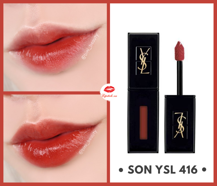 Son YSL 416 Màu Đỏ Gạch – Vinyl Cream Lip Stain