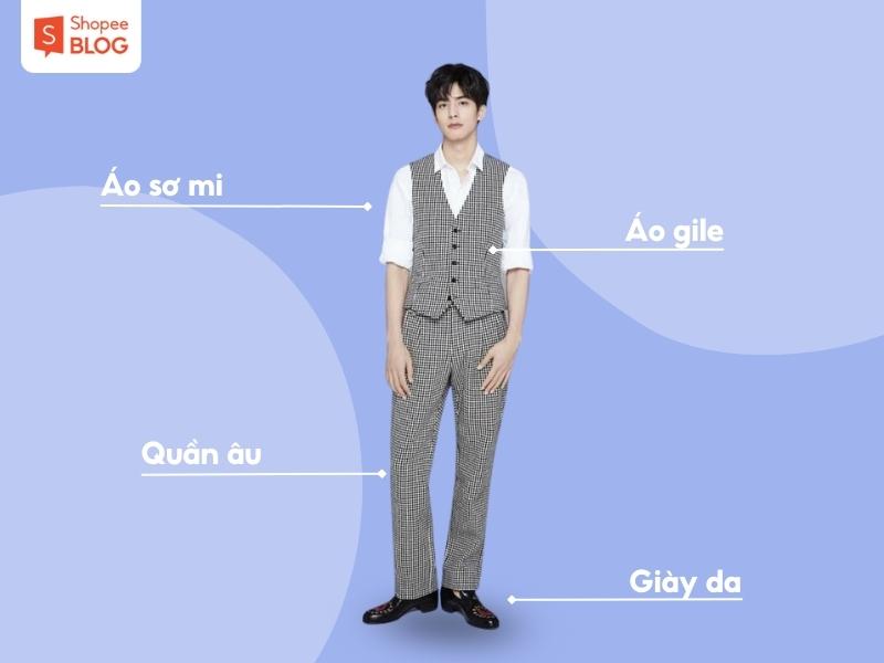 Áo gile nam mặc phía ngoài áo thun hoặc sơ mi