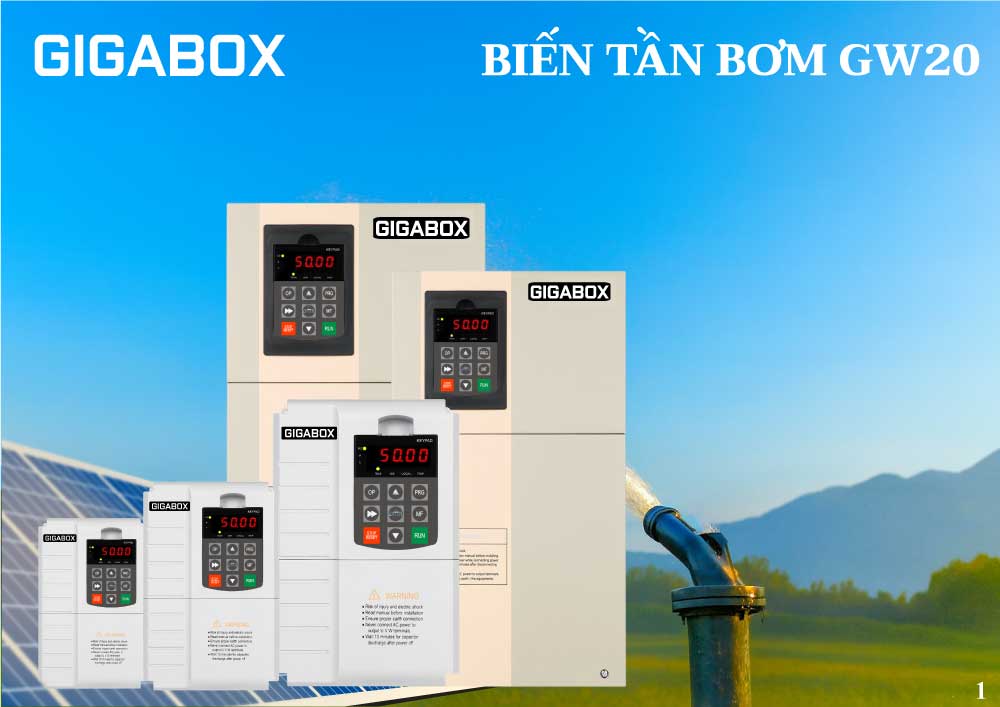 Biến tần bơm năng lượng mặt trời Gigabox 15kW 3 pha