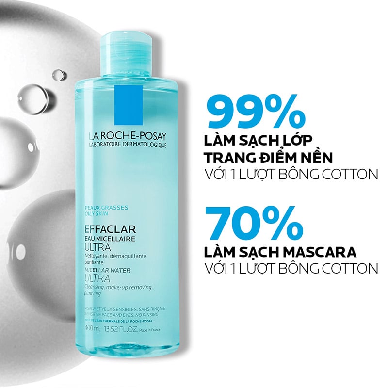 Nước Tẩy Trang Dành Cho Da Dầu Mụn, Da Nhạy Cảm La Roche-Posay Effaclar Eau Micellaire Ultra